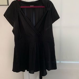 eShakti size 3x/26, black shirt sleeve shirt